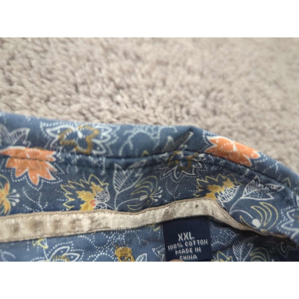 Indigo Palms Tommy Bahama Button Up‎ Shirt Mens 2XL Floral Long Sleeve Casual - Picture 3 of 7